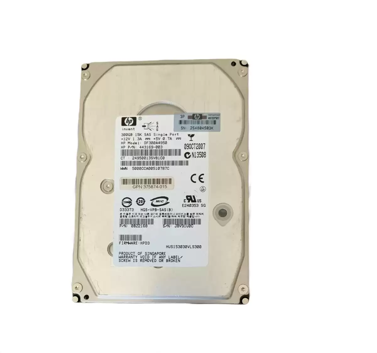 HPE DF300A4950 300GB SAS 3Gb/s Dual Port Hot Swap 15000RPM 3.5-inch Internal Hard Drive