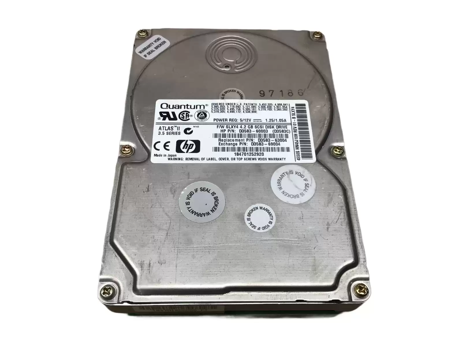 HPE D3583C 4.3GB Ultra-2 Wide SCSI LVD 80-Pin Hot Swap 7200RPM 3.5-inch Internal Hard Drive