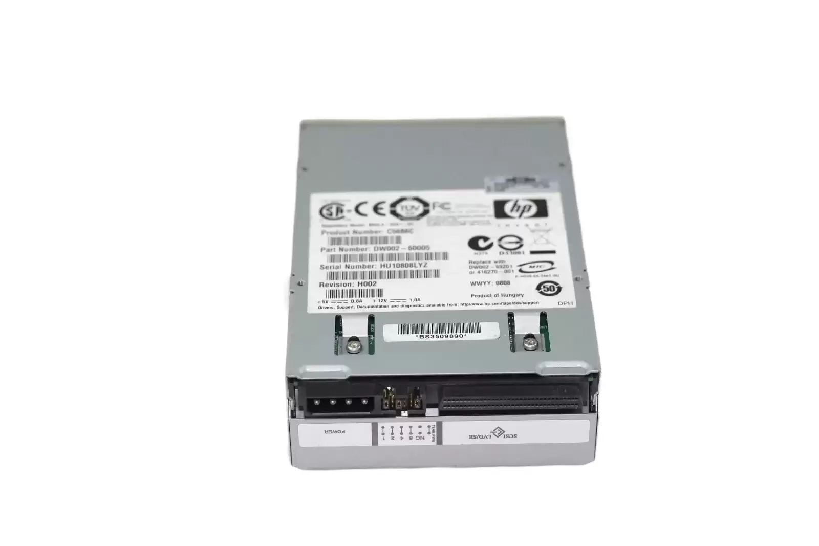 HPE C5686C SureStore DAT40I 20GB (Native) / 40GB (Compressed) DDS-4 Ultra Wide SCSI LVD Internal Tape Drive
