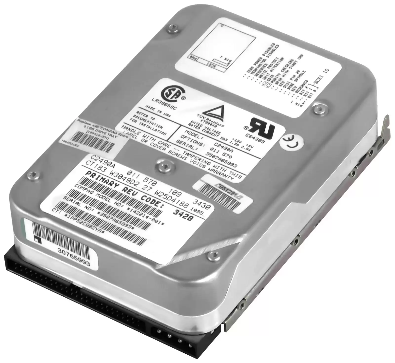 HPE C2490A 2.1GB Ultra Wide SCSI 50Pin 5400RPM 3.5inch Internal Hard Drive