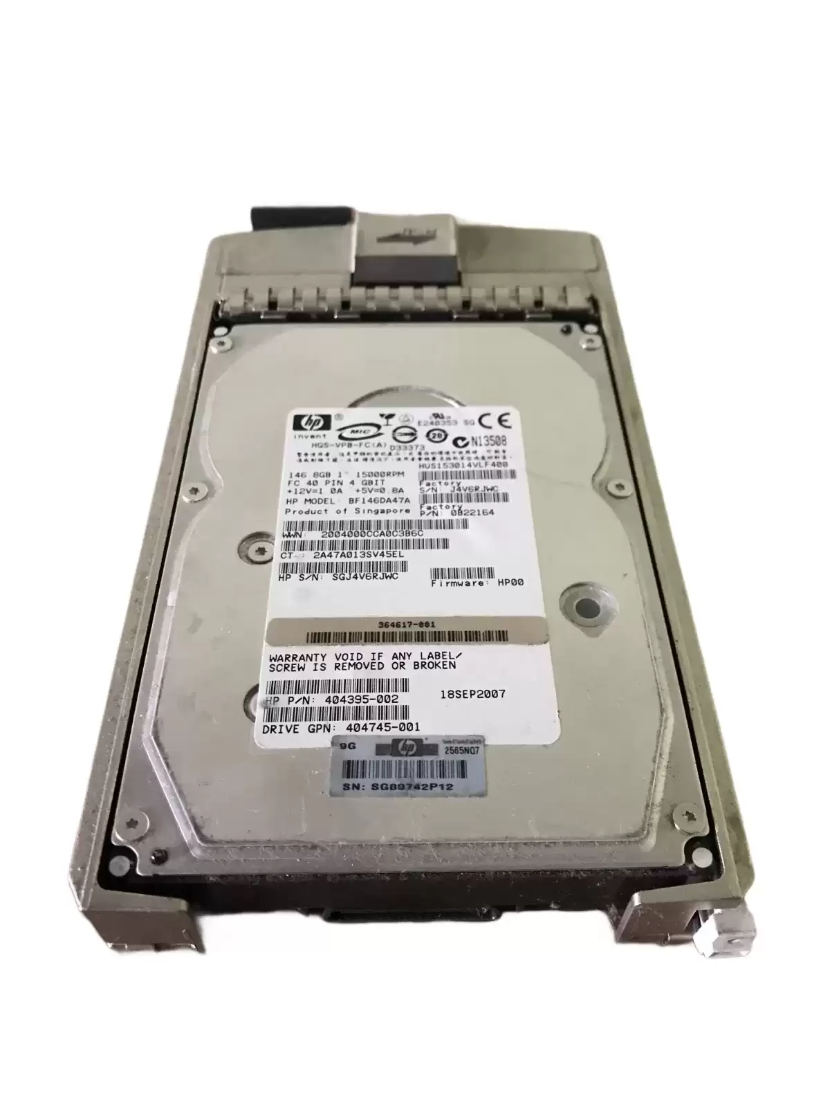HPE BF146DA47A 146GB Fibre Channel 4Gb/s Dual Port Hot Swap 15000RPM 3.5-inch Internal Hard Drive