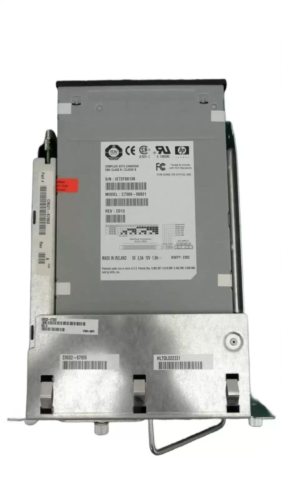 HPE A6307A SureStore 100GB (Native) / 200GB (Compressed) LTO-1 SCSI LVD Half Height Internal Tape Drive