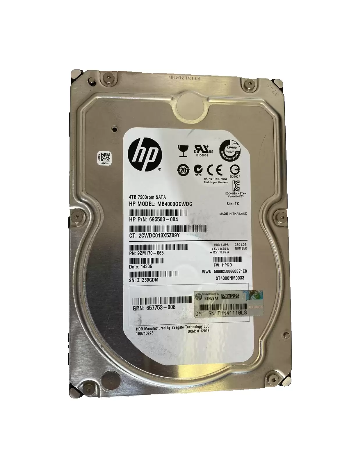 Seagate 9ZM170-065 Constellation ES.3 4TB SATA 6Gb/s 7200RPM 128MB Cache (512n) 3.5-inch Internal Hard Drive