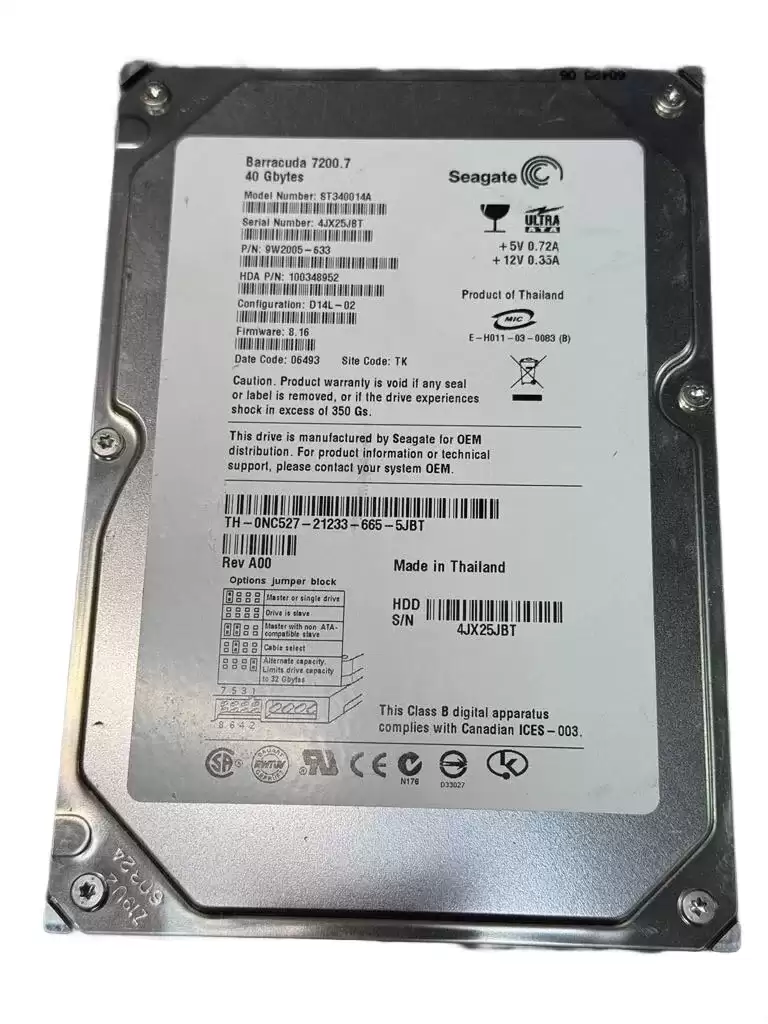 Seagate 9W2005-633 Barracuda 7200.7 40GB ATA/100 7200RPM 2MB Cache 3.5-inch Internal Hard Drive