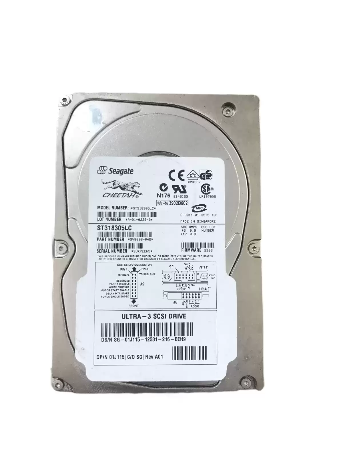Seagate 9V8006-042 Cheetah 18.4GB Ultra-160 SCSI 80-Pin 10000RPM 4MB Cache 3.5-inch Internal Hard Drive