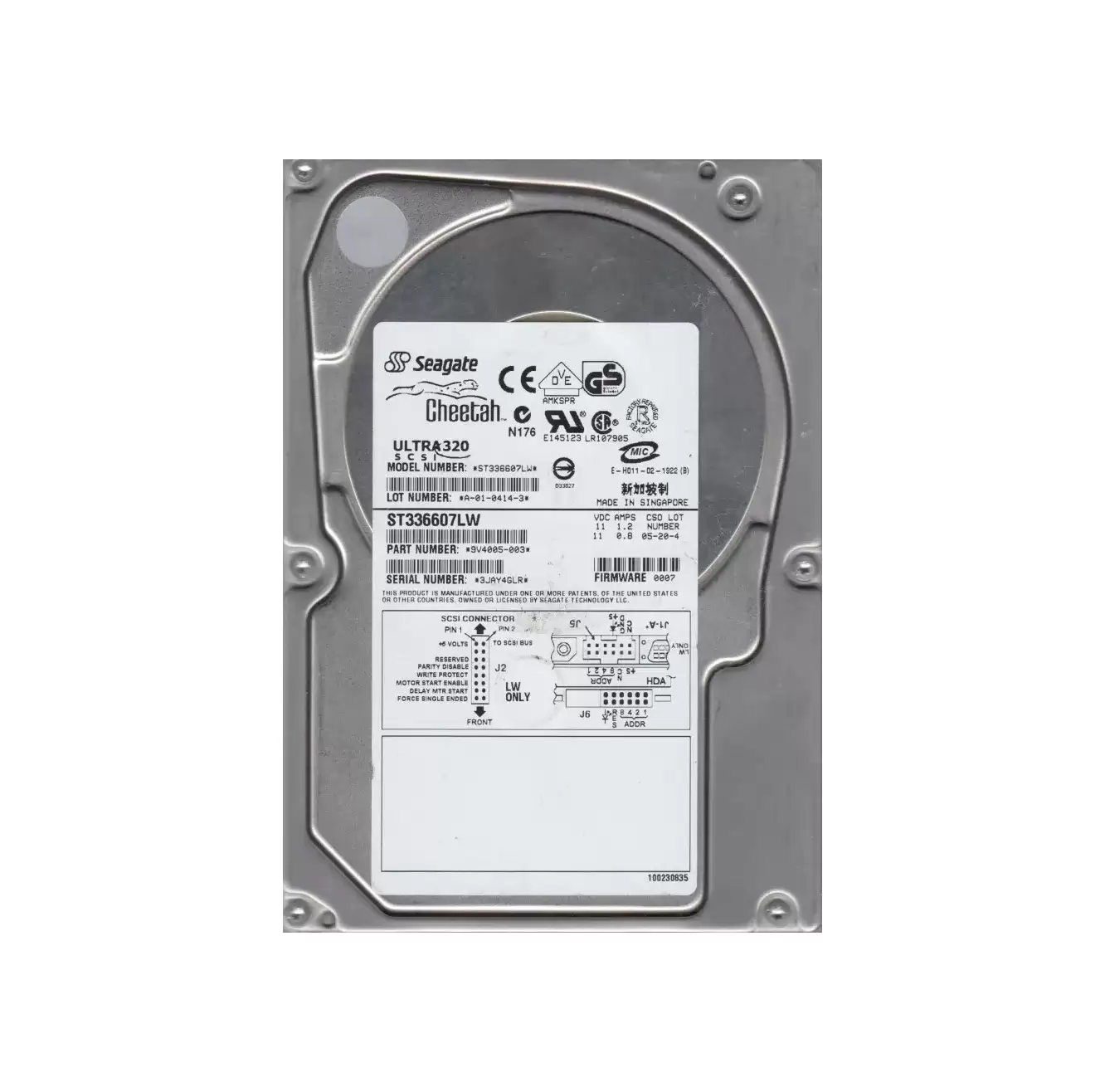 Seagate 9V4005-003 Cheetah 10K.6 36.4GB Ultra-320 SCSI 68-Pin 10000RPM 8MB Cache 3.5-inch Internal Hard Drive