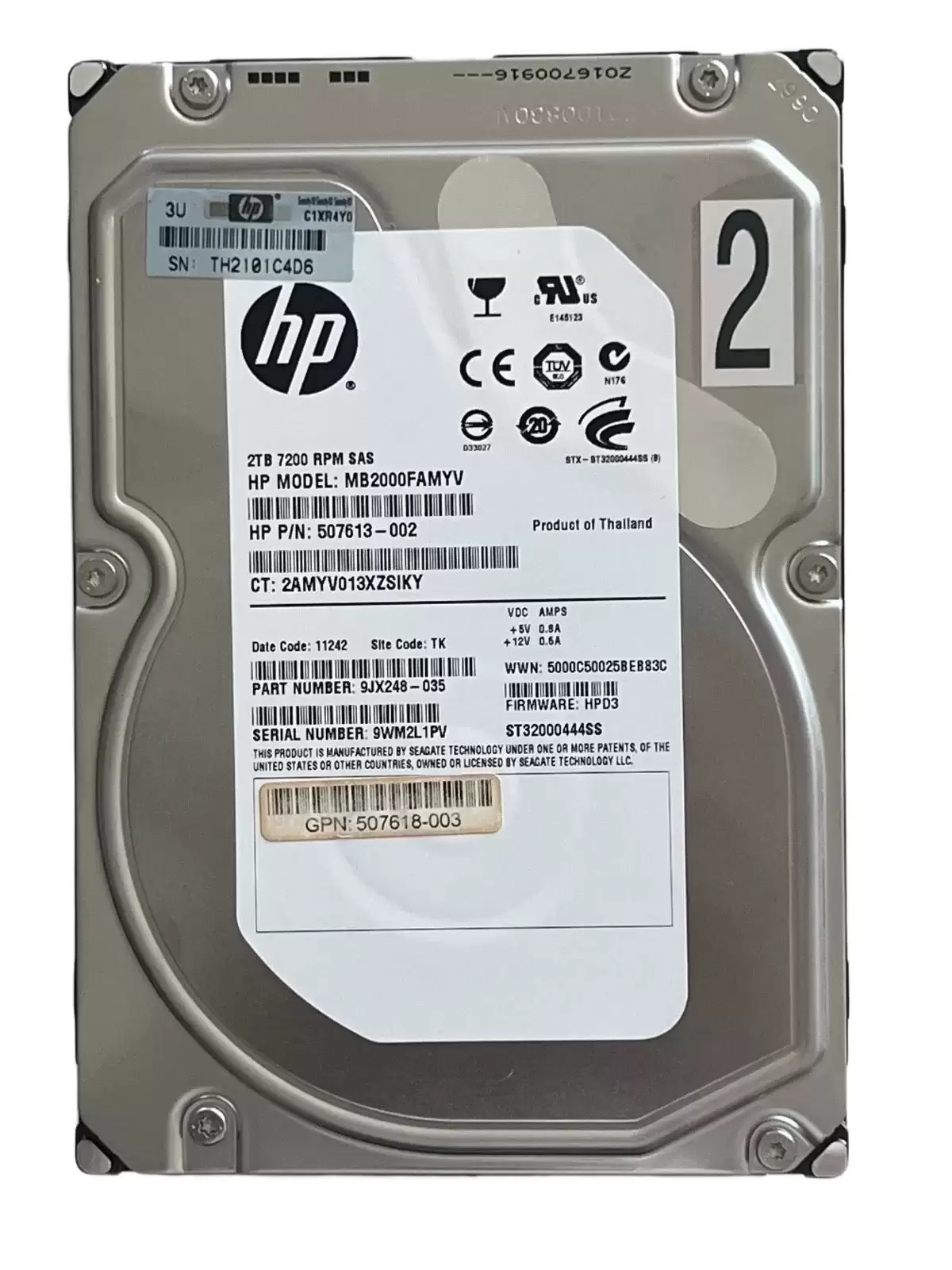 Seagate 9JX248-035 Constellation ES 2TB SAS 6Gb/s 7200RPM 16MB Cache 3.5-inch Internal Hard Drive