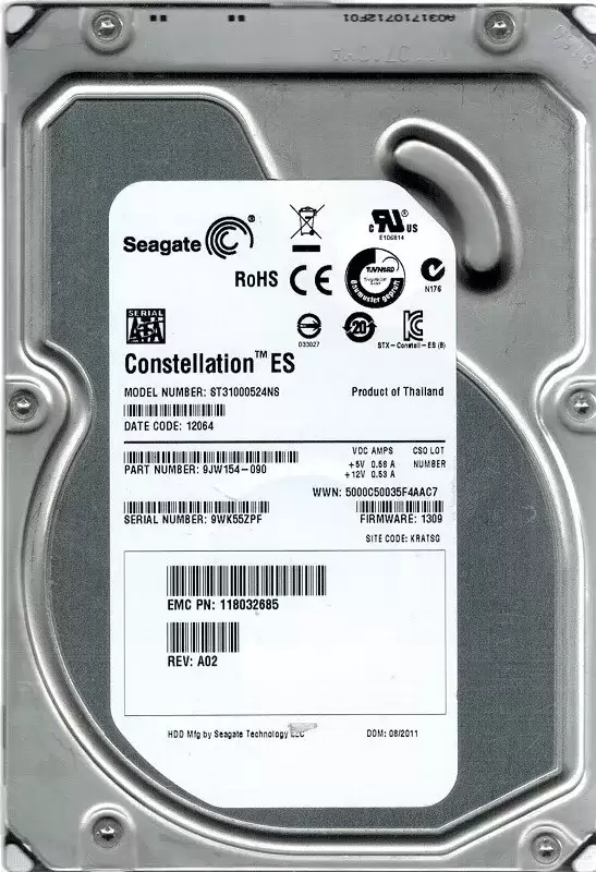Seagate 9JW154-090 Constellation ES 1TB SATA 3Gb/s 7200RPM 32MB Cache 3.5-inch Internal Hard Drive