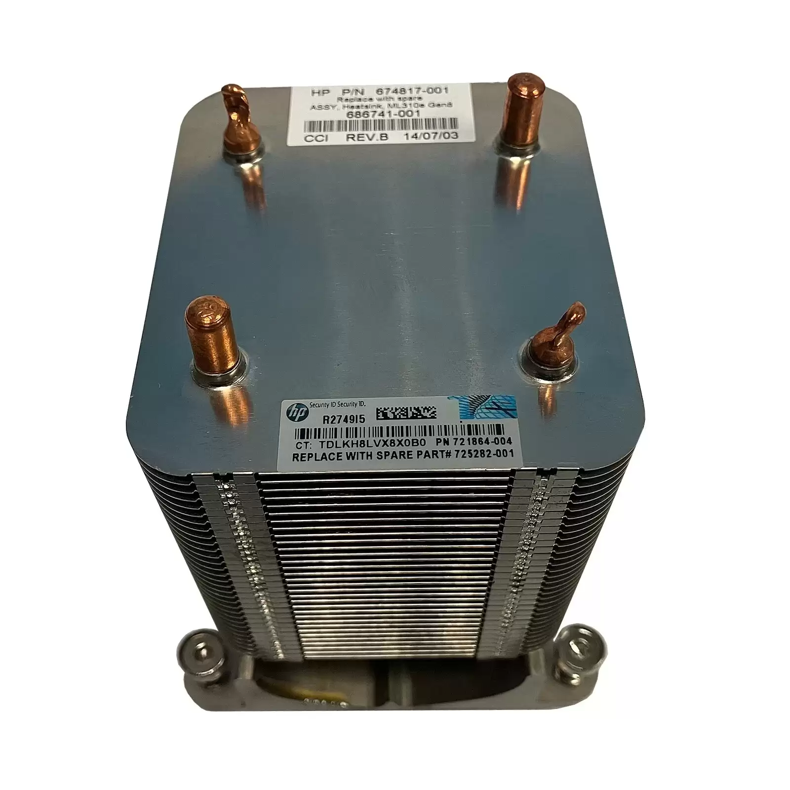 HPE 674817-001 Heatsink Assembly for ProLiant ML310e G8