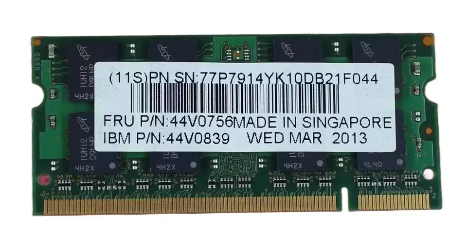 IBM 44V0756 2GB 667MHz DDR2 PC2-5300 ECC Registered CL5 240-Pin SoDimm 1.8V Dual Rank Memory Module
