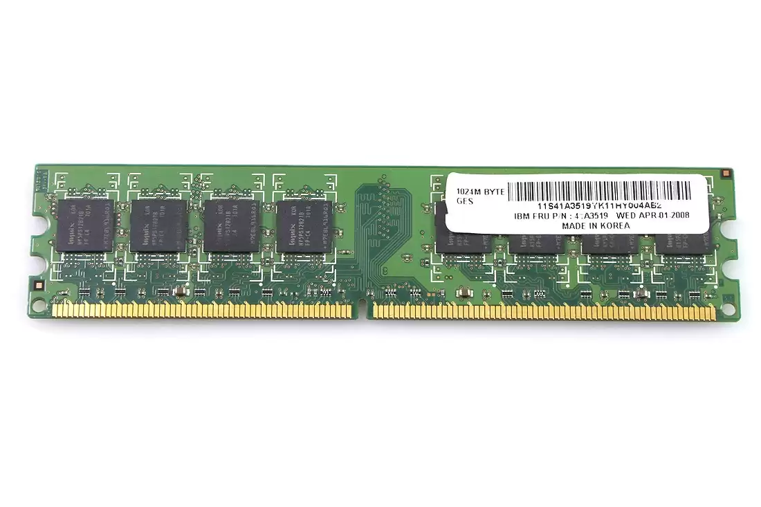 IBM 41A3519 1GB 533MHz DDR2 PC2-4200 ECC Unbuffered CL4 240-Pin DIMM 1.8V Dual Rank X8 Memory Module