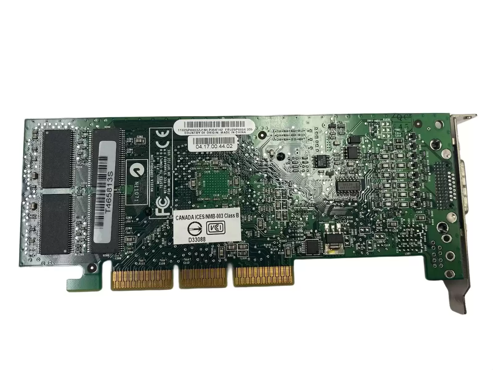 IBM 25P6684 Nvidia Quadro 4 200NVS 64MB GDDR AGP x4 DVI Video Graphics Card