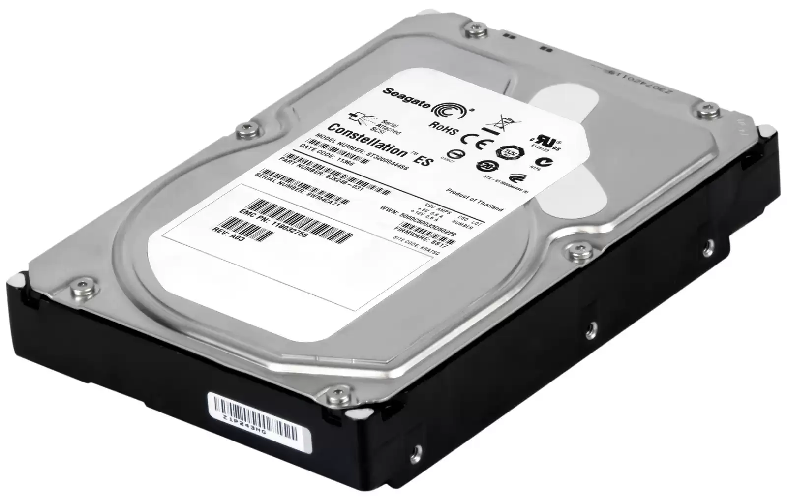 EMC 118032750 2TB SAS 6Gb/s Hot Swap 7200RPM 64MB Cache 3.5-inch Internal Hard Drive with Tray