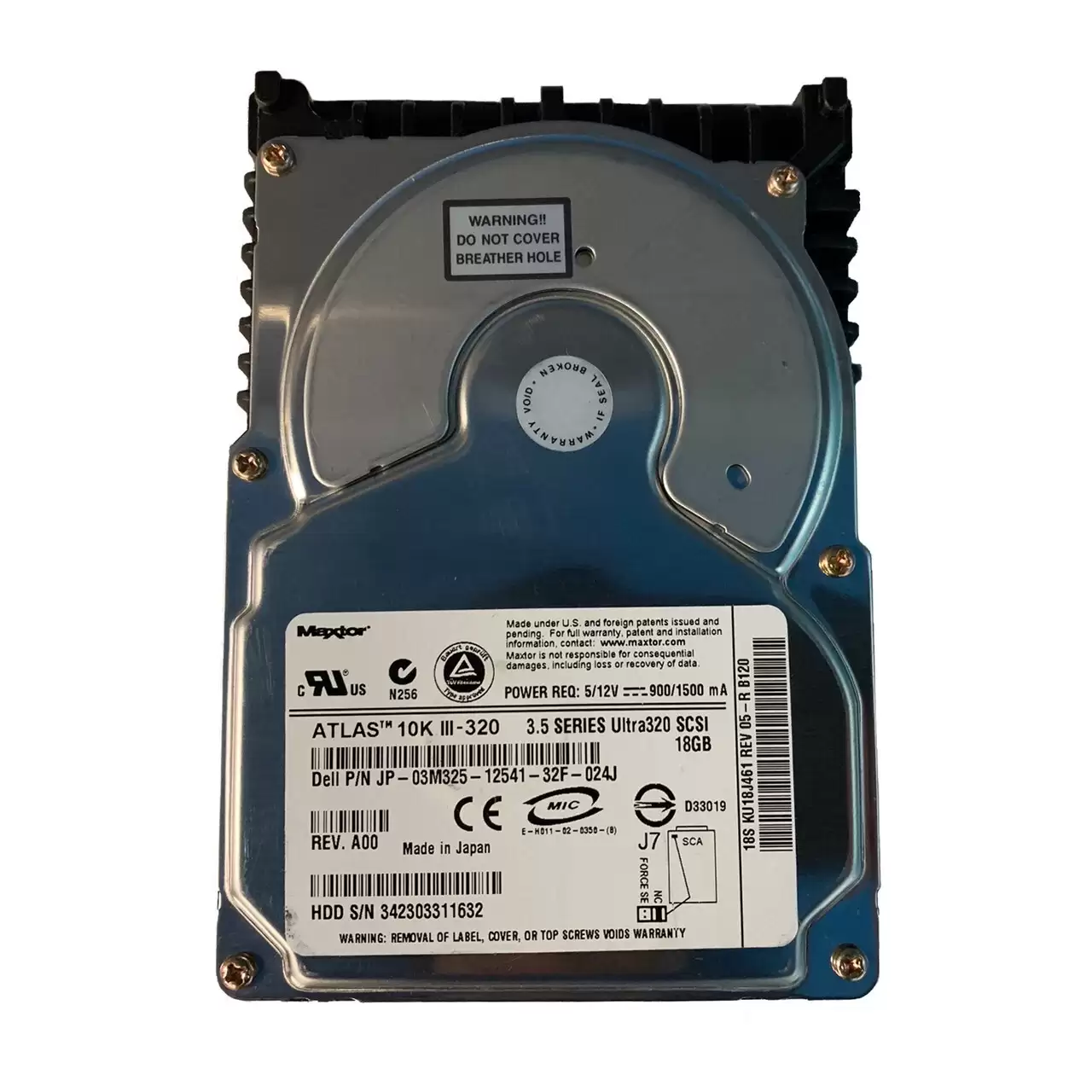Dell 3M325 18GB Ultra-320 SCSI 80-Pin 10000RPM 8MB Cache 3.5-inch Internal Hard Drive