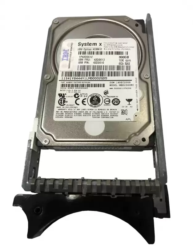 IBM 42D0612 300GB SAS 6Gb/s Hot Swap 10000RPM 2.5-inch Internal Hard Drive with Tray for System X