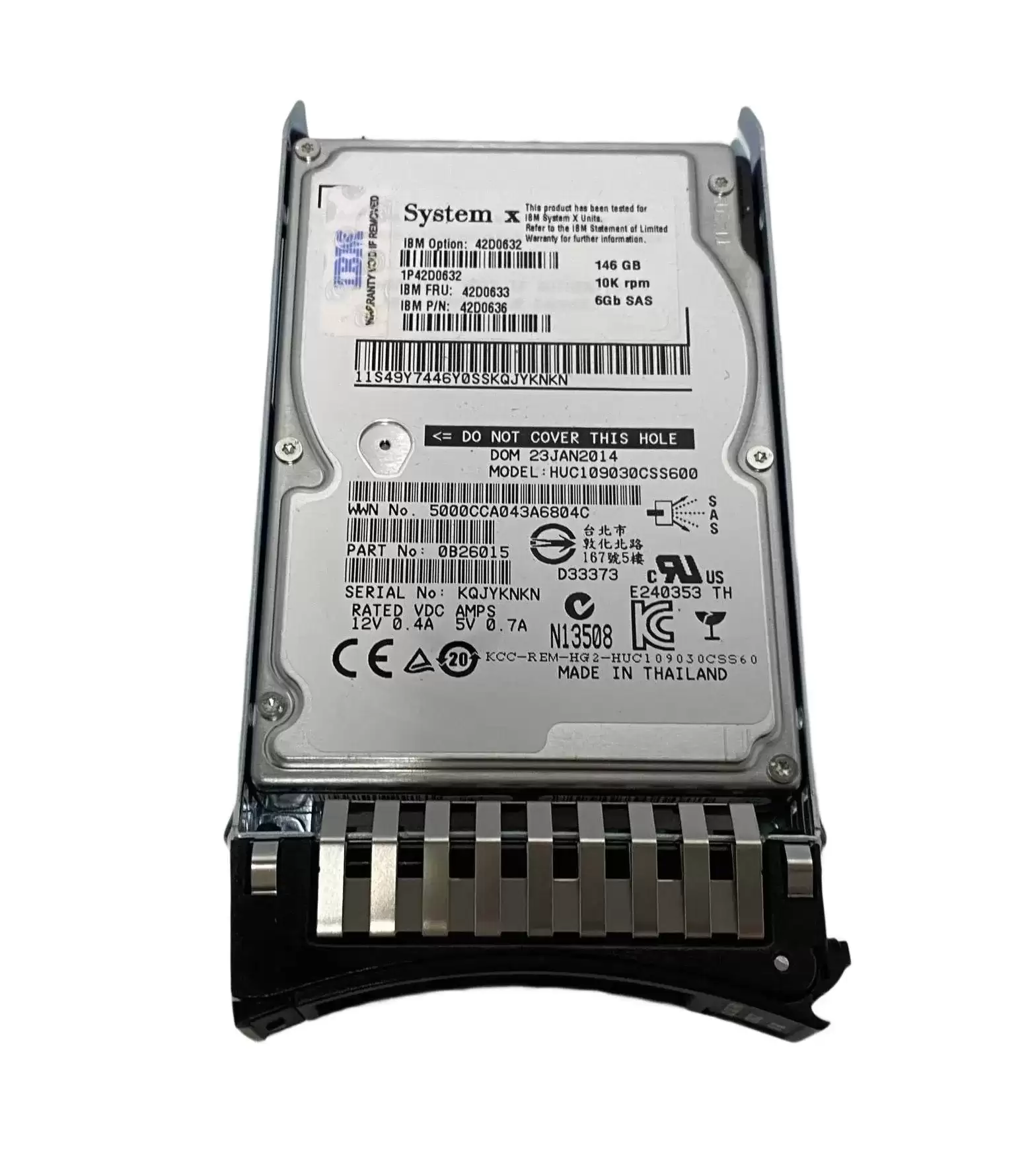 IBM 42D0633 146GB SAS 6Gb/s Hot Swap 10000RPM 2.5-inch Internal Hard Drive with Tray for System x3850 and x3950 X5
