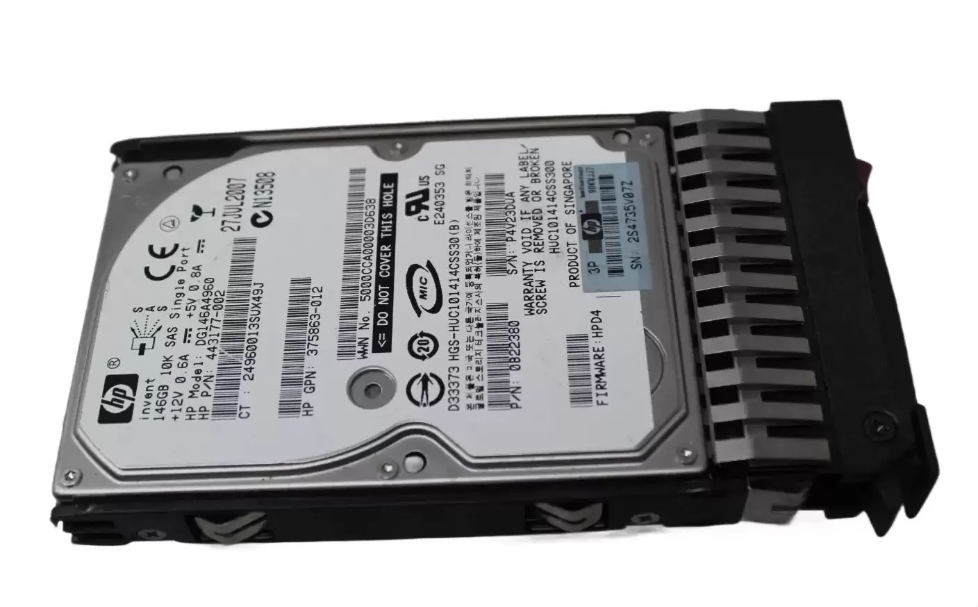 HPE 443177-002 146GB SAS 3Gb/s Hot Swap 10000RPM 16MB Cache 2.5-inch Internal Hard Drive with Tray for ProLiant G5 and G7