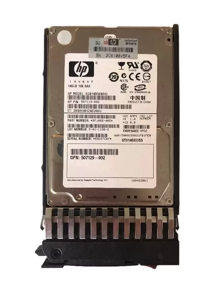 HPE 507129-002 146GB SAS 6Gb/s Dual Port Hot Swap 10000RPM 2.5-inch Internal Hard Drive with Tray