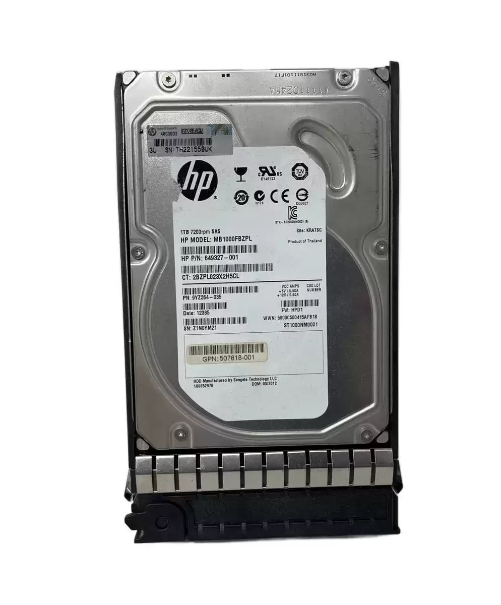 HPE 507614-B21 1TB SAS 6Gb/s Midline Dual Port Hot Swap 7200RPM 3.5-inch Internal Hard Drive with Smart Carrier for ProLiant ML350 G6