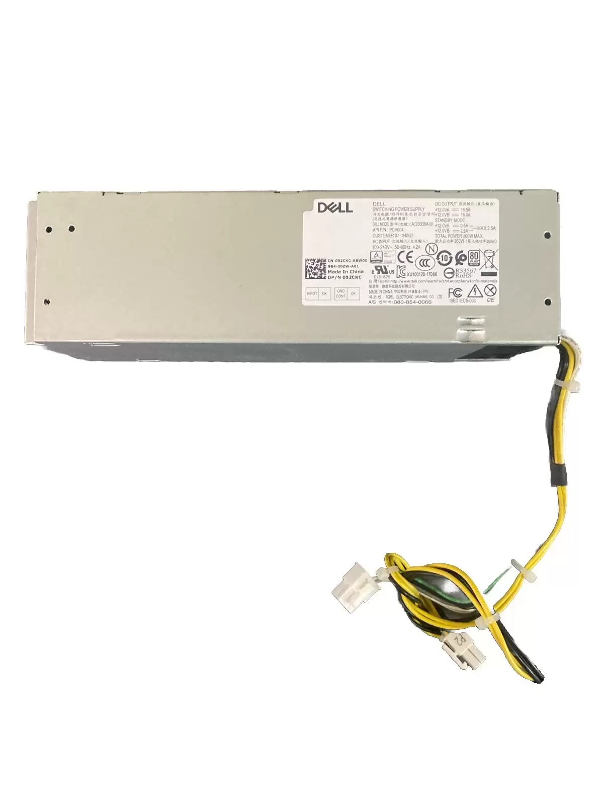 Dell 052CKC 260-Watts 80 Plus Bronze TFX Power Supply for OptiPlex 3050 7070 and 5090