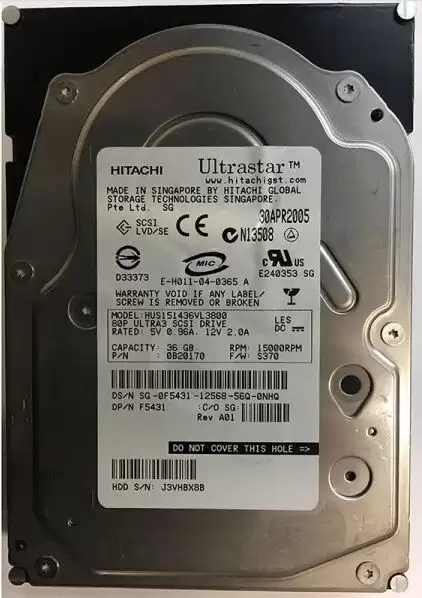 HGST HUS151436VL3800 Ultrastar 15K147 36.7GB Ultra-320 SCSI 80-Pin 15000RPM 16MB Cache 3.5-inch Internal Hard Drive