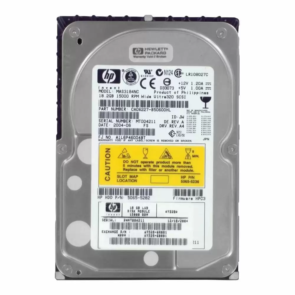HPE 5065-5236 72.8GB Ultra-320 SCSI 80-Pin LVD Hot Swap 15000RPM 3.5-inch Internal Hard Drive