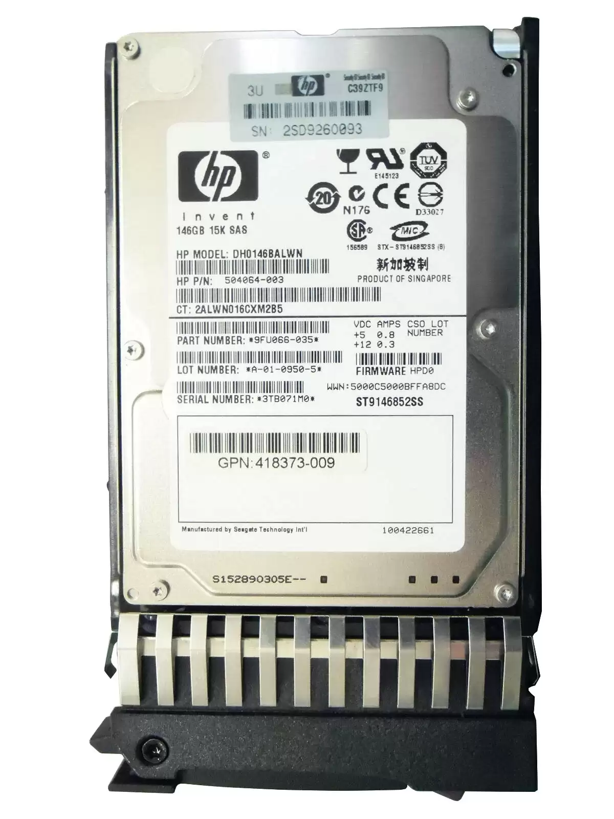 HPE 504064-003 146GB SAS 6Gb/s Dual Port Hot Swap 15000RPM 2.5-inch Internal Hard Drive
