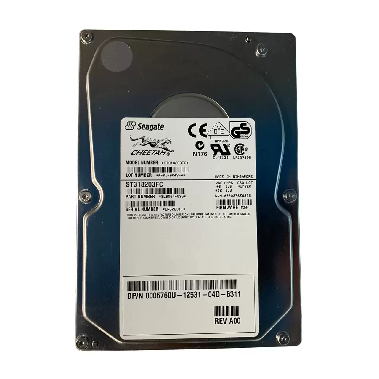 Dell 5760U 18GB Fibre Channel 3Gb/s 10000RPM 3.5-inch Internal Hard Drive
