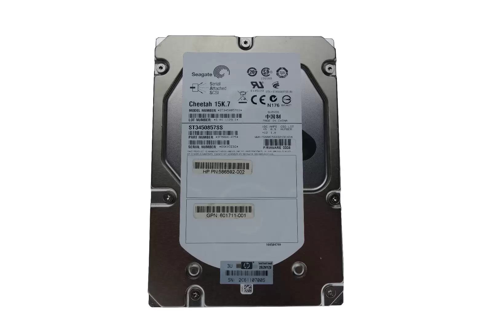HPE 586592-002 450GB SAS 6Gb/s Dual Port Hot Swap 15000RPM 3.5-inch Internal Hard Drive