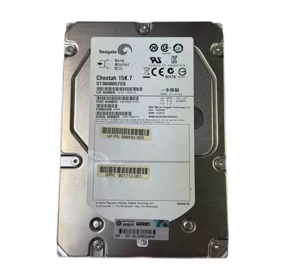 HPE 586592-003 600GB SAS 6Gb/s Dual Port Hot Swap 15000RPM 3.5-inch Internal Hard Drive