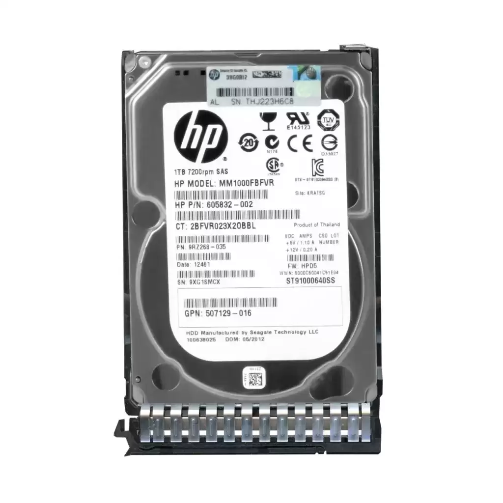 HPE 605832-002 1TB SAS 6Gb/s Midline Hot Swap 7200RPM 2.5-inch Internal Hard Drive with Smart Carrier for MSA