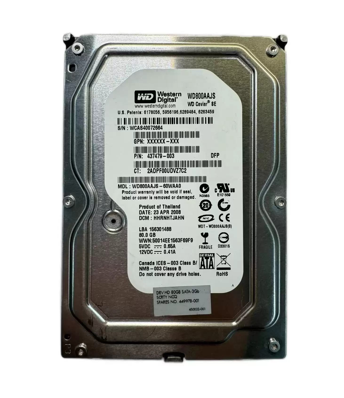 HPE 437479-003 80GB SATA 3Gb/s 7200RPM 3.5-inch Internal Hard Drive