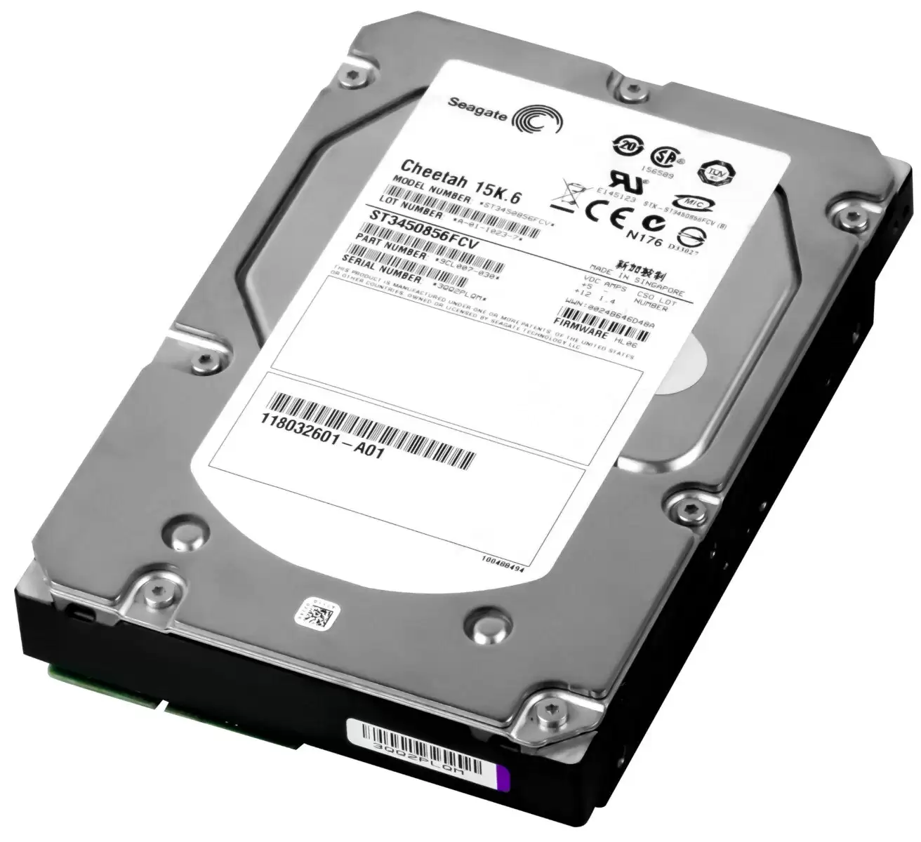 Seagate ST3450856FCV Cheetah 15K.6 450GB Fibre Channel 4Gb/s 15000RPM 16MB Cache 3.5inch Internal Hard Drive