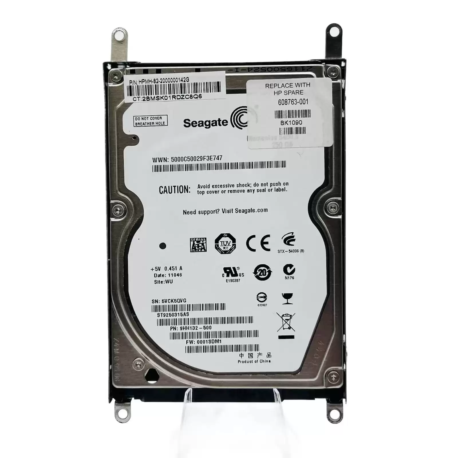 HPE 608763-001 250GB SATA 1.5Gb/s 5400RPM 2.5-inch Internal Hard Drive