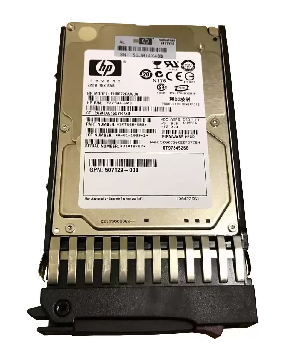 HPE 512544-003 72GB SAS 6Gb/s 15000RPM 2.5inch Internal Hard Drive with Smart Carrier for ProLiant G8