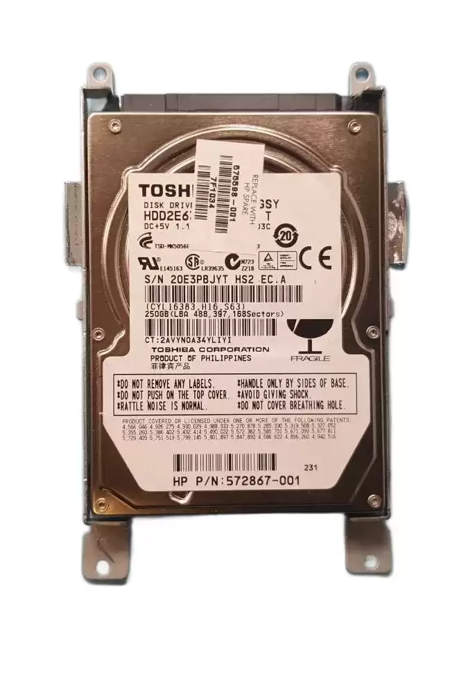 HPE 575598-001 250GB SATA 3Gb/s 7200RPM 2.5-inch Internal Hard Drive