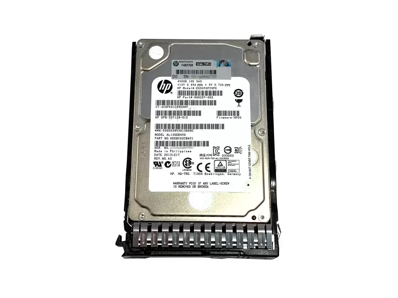HPE 652572-B21 450GB SAS 6Gb/s Dual Port Hot Swap 10000RPM 2.5-inch Internal Hard Drive with Smart Carrier