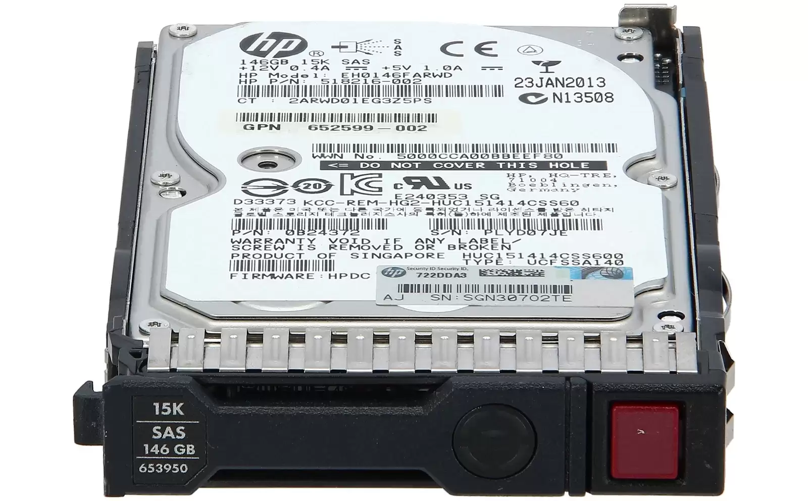 HPE 652605-B21 146GB SAS 6Gb/s Hot Swap 15000RPM 2.5-inch Internal Hard Drive with Smart Carrier for ProLiant G8 and G9