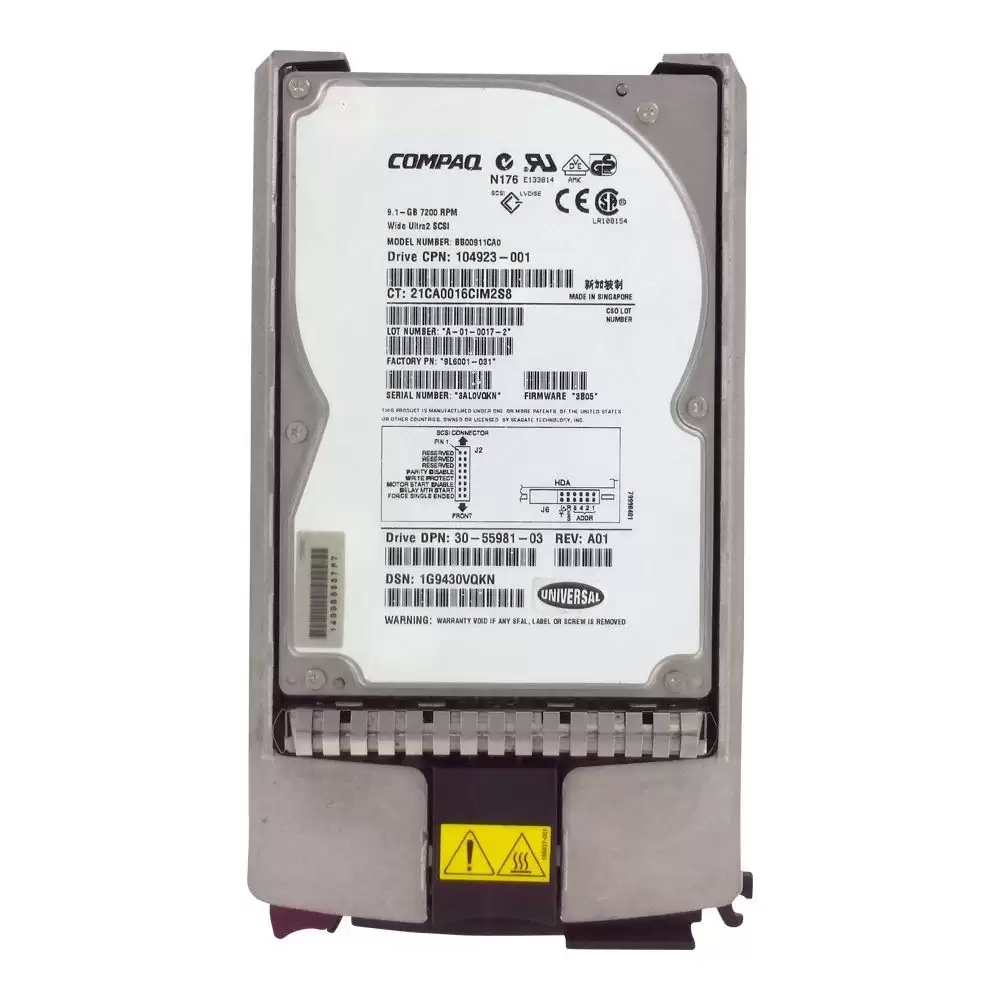 HPE 30-55981-03 9.1GB 7200RPM Ultra2 SCSI LVD 80Pin 3.5inch Internal Hard Drive