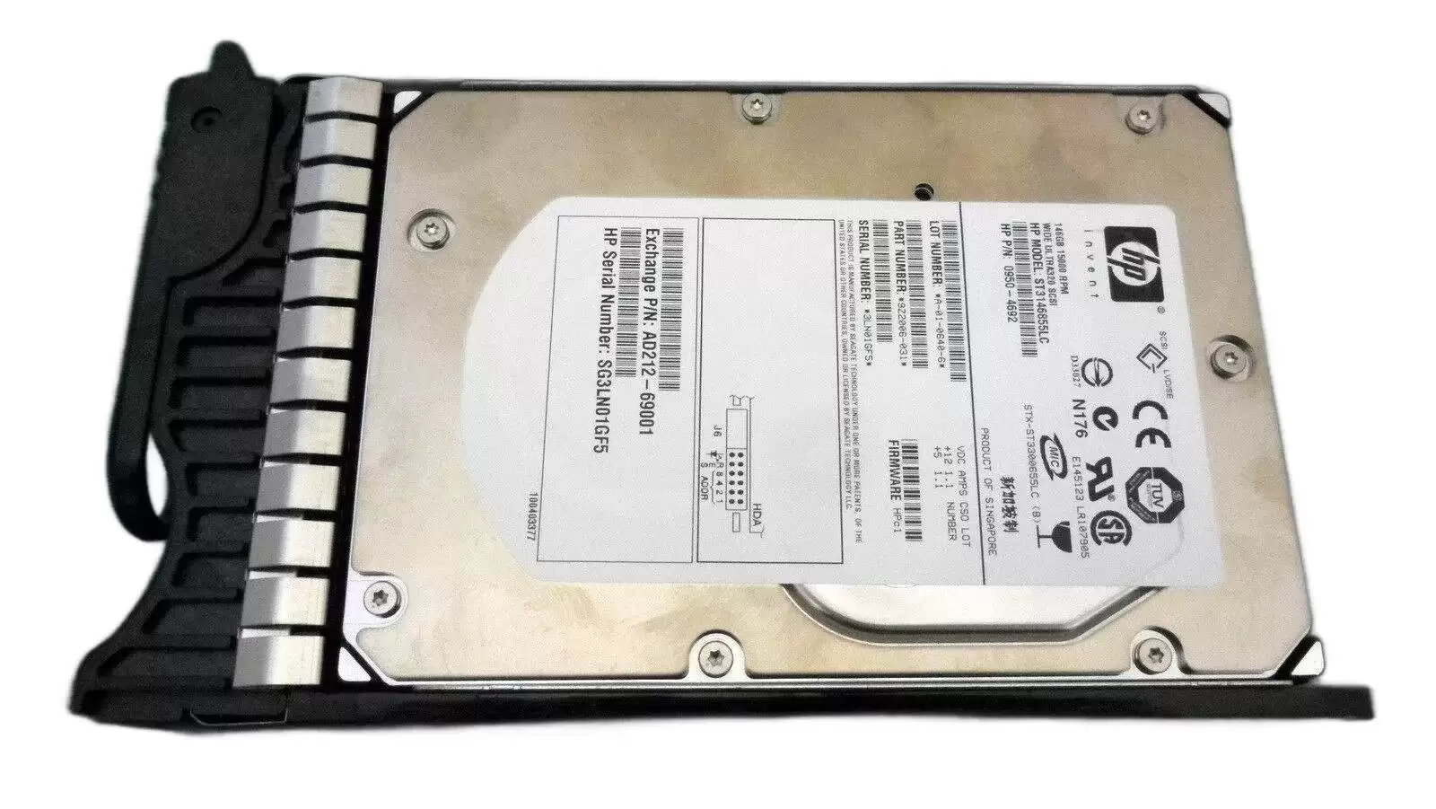 HPE AD212-69001 146GB Ultra-320 SCSI 80-Pin LVD Hot Swap 15000RPM 3.5-inch Internal Hard Drive