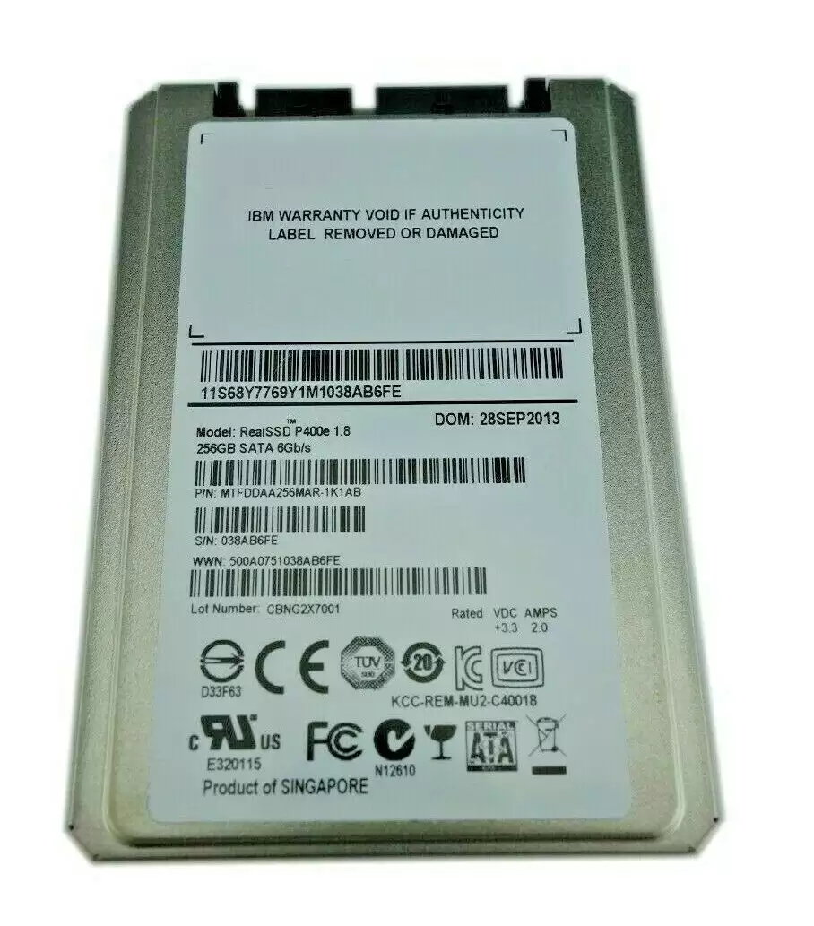 IBM 68Y7769 256GB SATA 6Gb/s MLC 1.8-inch Solid State Drive