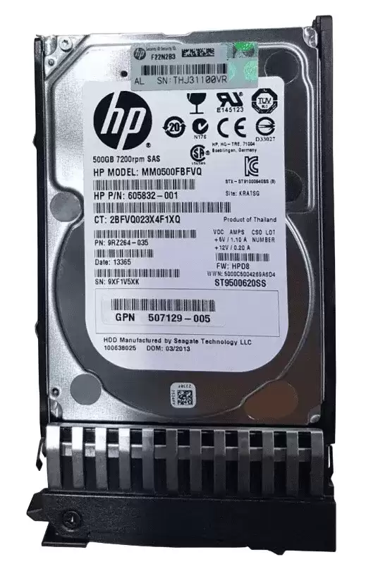 HPE 653953-001 500GB SAS 6Gb/s 7200RPM 2.5inch Internal Hard Drive with Smart Carrier for ProLiant