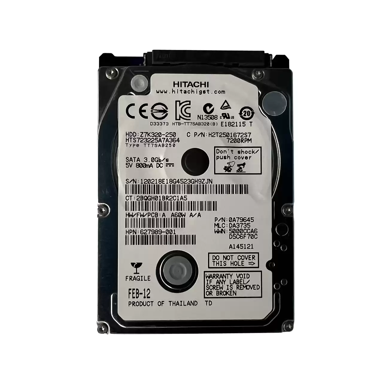 HPE 627989-001 250GB SATA 3Gb/s 7200RPM 2.5-inch Internal Hard Drive