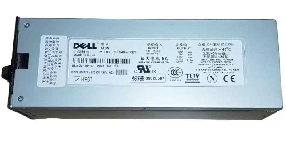Dell 6F777 300-Watts Hot Swap Power Supply for PowerEdge 2500 and 4600
