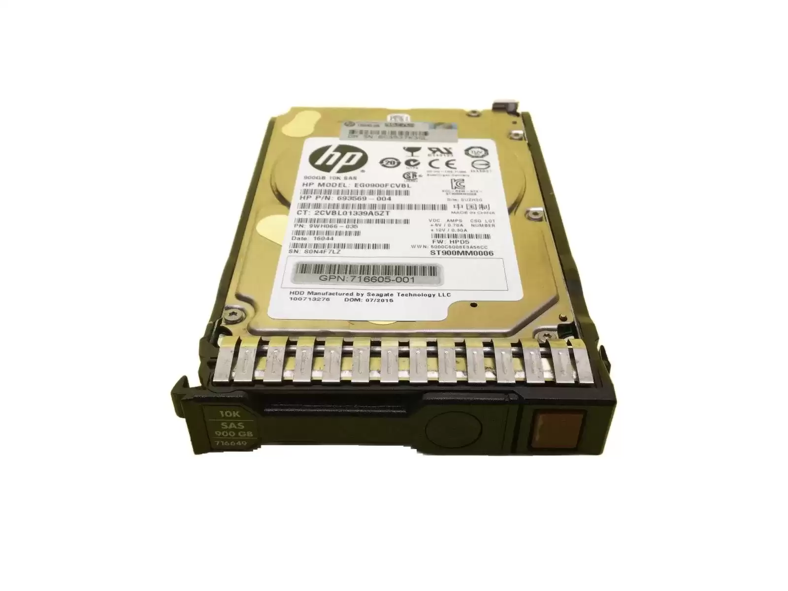 HPE 716649-001 900GB SAS 6Gb/s Dual Port Hot Swap 10000RPM 2.5-inch Internal Hard Drive with Smart Carrier for ProLiant G8 and G9