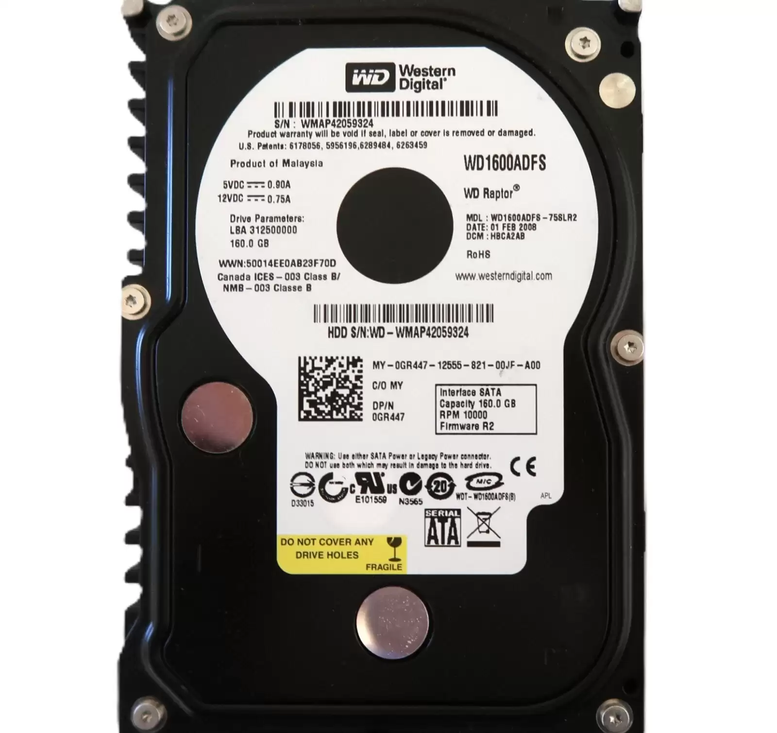 Western Digital WD1600ADFS Raptor 160GB 10000RPM SATAI 16MB Cache 3.5inch Internal Hard Drive