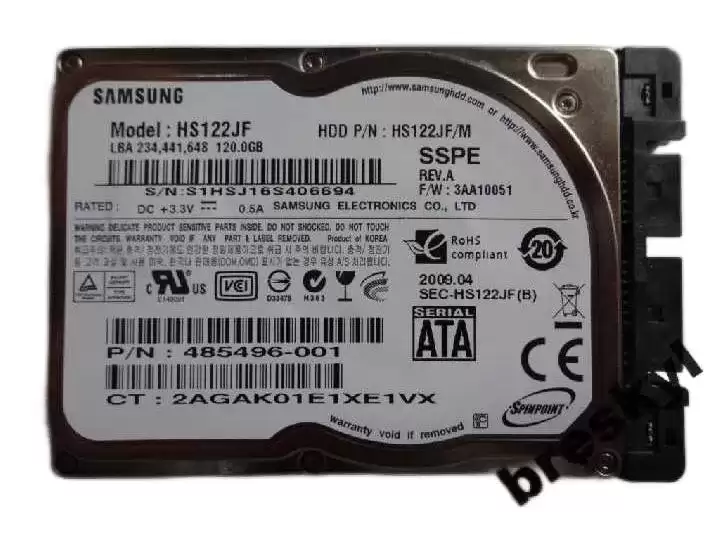Samsung HS122JF ULTRA MOBILE SpinPoint N1C 120GB 5400RPM 8MB Cache 1.8inch SATA150 Laptop Internal Hard Drive