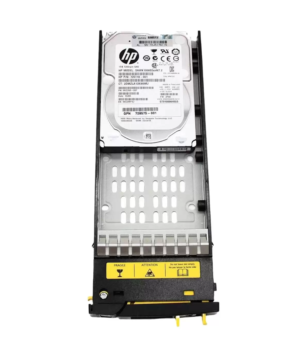 HPE 727397-001 1TB SAS 6Gb/s Nearline Hot Swap 7200RPM 2.5-inch Internal Hard Drive with Tray for 3PAR StoreServ M6710