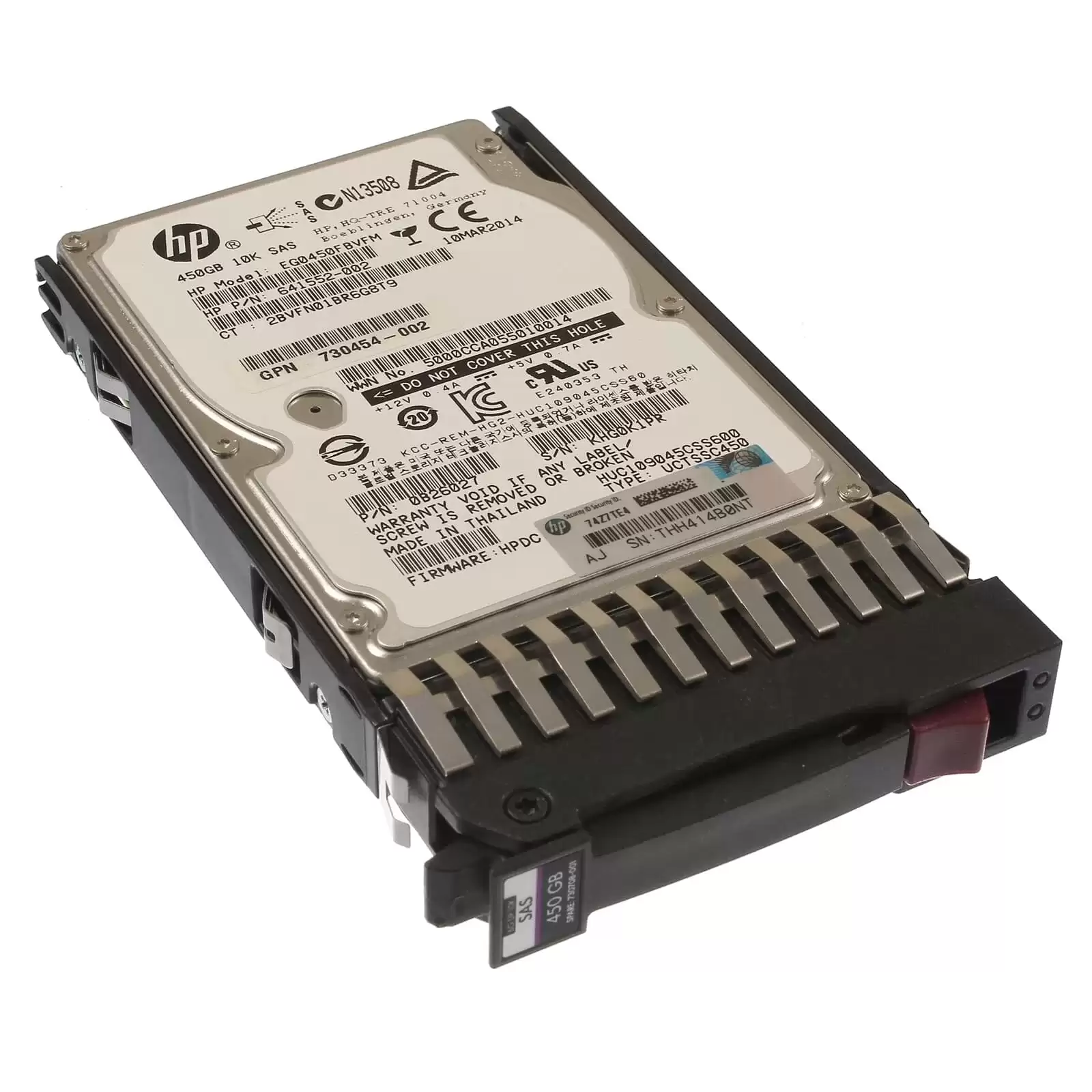 HPE 730708-001 450GB SAS 6Gb/s Hot Swap 10000RPM 2.5-inch Internal Hard Drive with Smart Carrier for MSA2050 and 2052