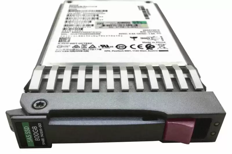 HPE 741157-B21 800GB SAS 12Gb/s High Endurance Hot Swap 3D NAND MLC 2.5-inch Solid State Drive with Smart Carrier for ProLiant G1 G2 and G3